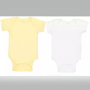 Marky G 2 pack Rabbit Skins 4400 newborn 1 BANANA YELLOW . 1 WHITE 100% COTTON.